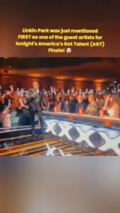 Linkin Park was just mentioned FIRST as one of the guest artists for tonight's America's Got Talent (AGT) Finale! 🤯🔥🎸